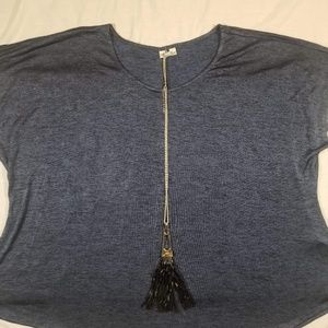 Blue Blouse with necklace